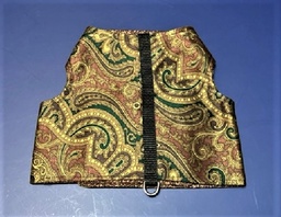  Size M - NEW – REVERSABLE!  Beautiful paisley harness/ dog theme liniing with velcro